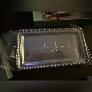 Brand new in box Mariposa tray. Live, love, laugh